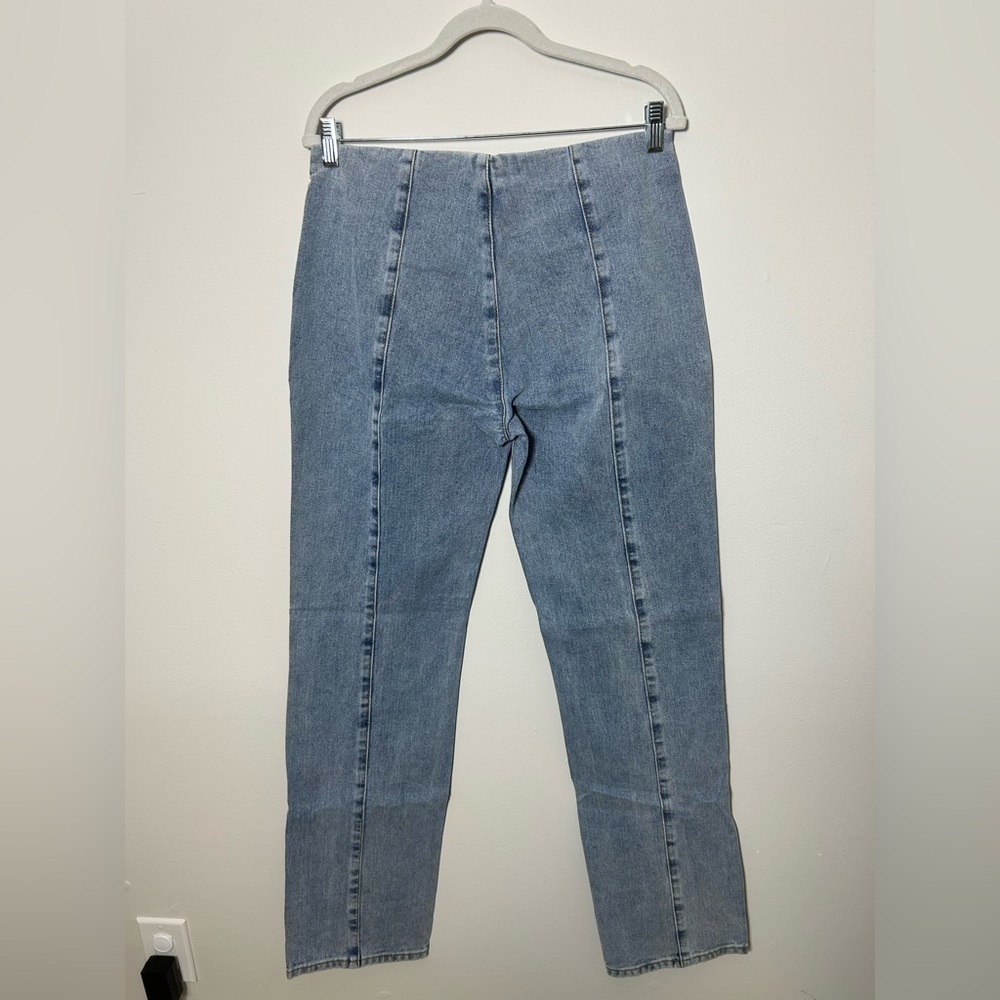 PLT tall light blue wash zip detail straight leg - Picture 3 of 3